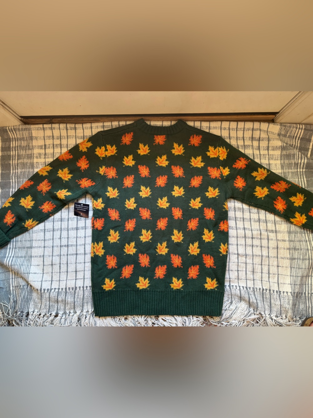 Kiel James Patrick KJP The Big Cozy Leaf Fall Sweater Green NWT - Picture 4 of 8